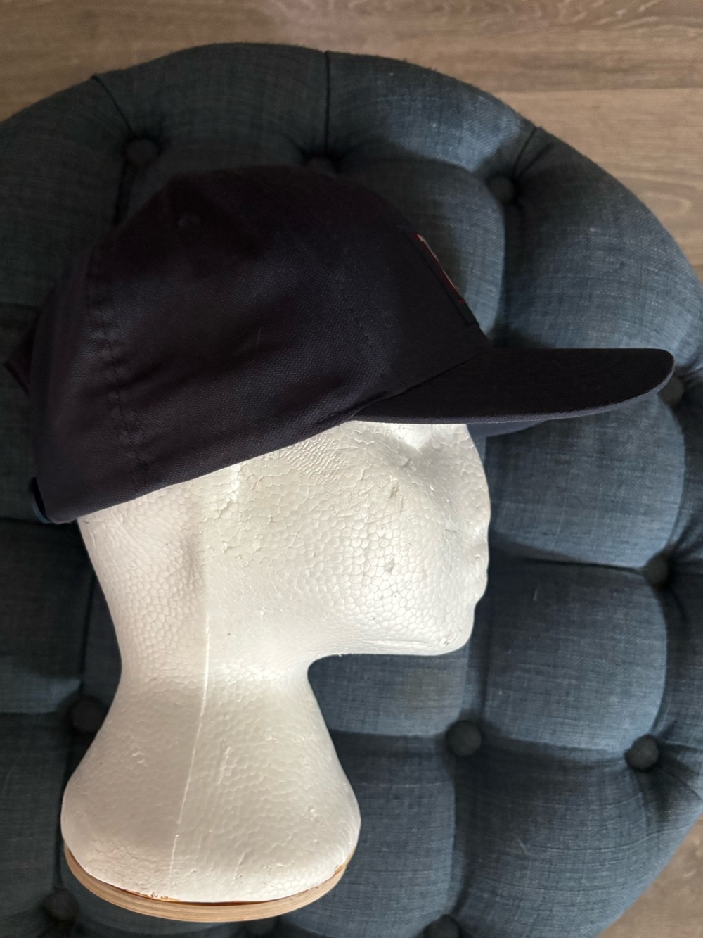 Travis Mathew Navy Hat with Red Logo Patch - Picture 2 of 5